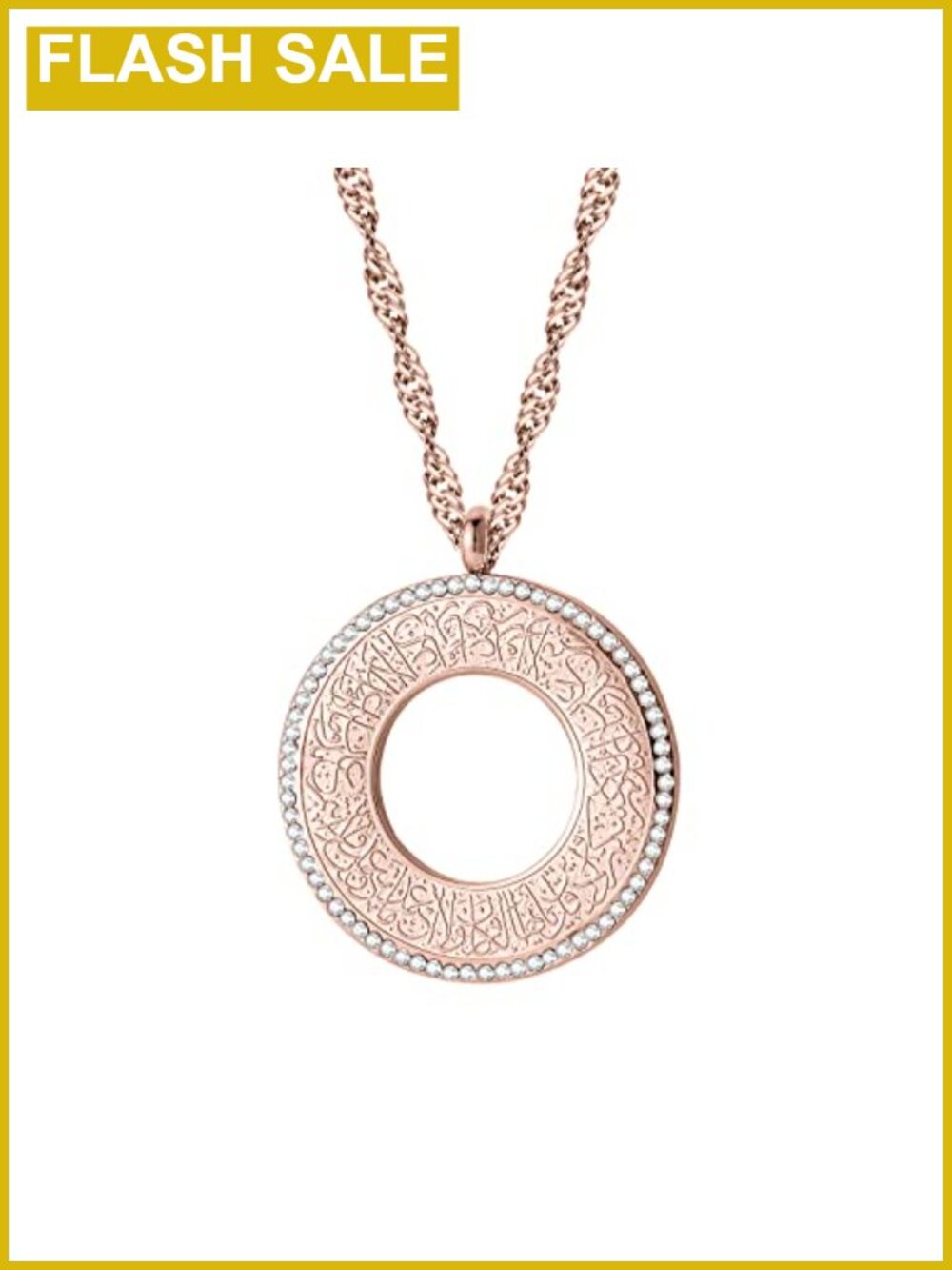 Islamic 316L Stainless Steel Allah Arabic Pendant Necklace with Gift Box